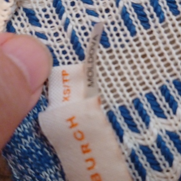 Tory Burch Gwen Fringe Trim Linen Tunic sz XS - Picture 6 of 9